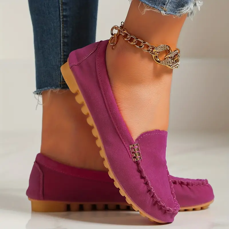 🔥 Best-Seller 🔥 Round-Toe Flats — Breathable, Orthopedic Slip-On Walking Shoes