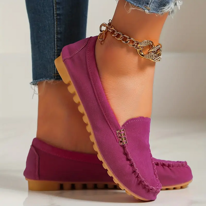 🔥 Best-Seller 🔥 Round-Toe Flats — Breathable, Orthopedic Slip-On Walking Shoes
