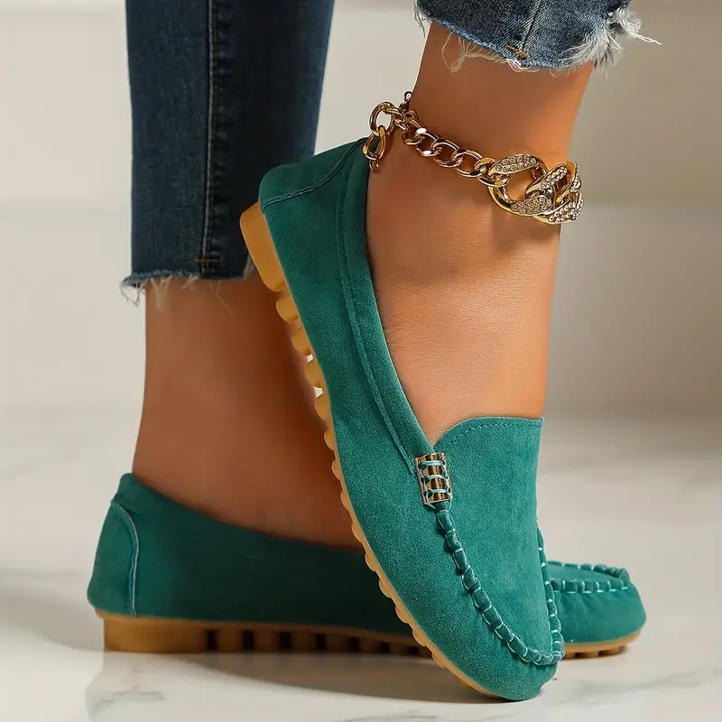 🔥 Best-Seller 🔥 Round-Toe Flats — Breathable, Orthopedic Slip-On Walking Shoes