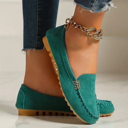 🔥 Best-Seller 🔥 Round-Toe Flats — Breathable, Orthopedic Slip-On Walking Shoes