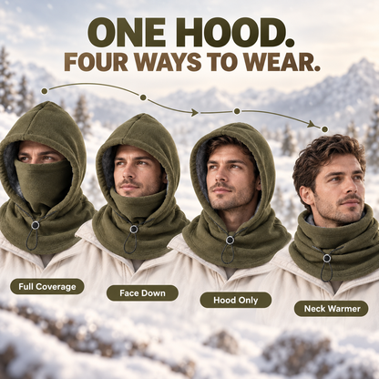 3-in-1 Winter Fleece Balaclava Hood Warm Face, Ear & Neck Cover