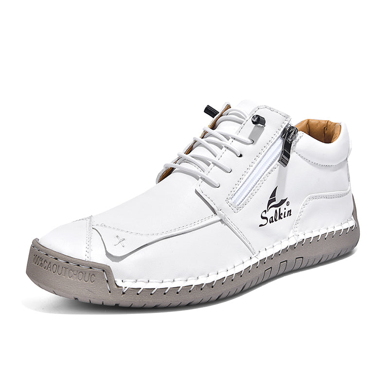 Women's Orthopedic Casual Leather Boots - Wide Toe, Arch Support, Waterproof, Pressure Relief for Everyday & Travel