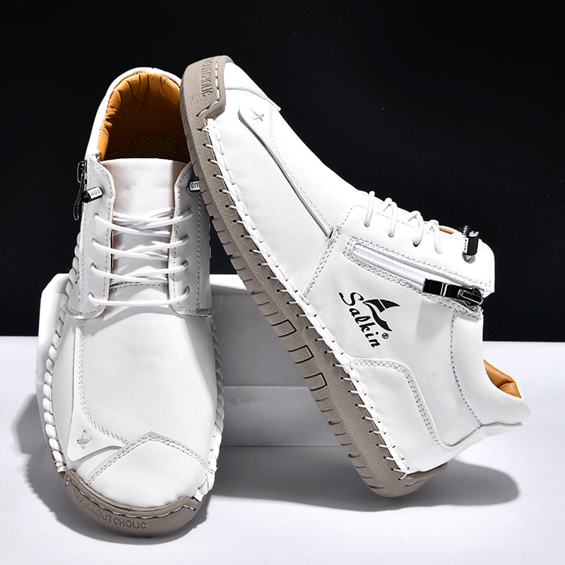Women's Orthopedic Casual Leather Boots - Wide Toe, Arch Support, Waterproof, Pressure Relief for Everyday & Travel