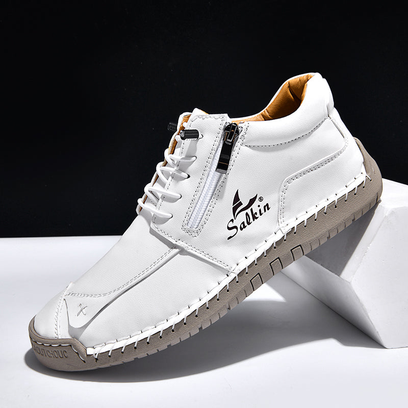 Women's Orthopedic Casual Leather Boots - Wide Toe, Arch Support, Waterproof, Pressure Relief for Everyday & Travel