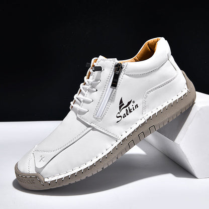 Women's Orthopedic Casual Leather Boots - Wide Toe, Arch Support, Waterproof, Pressure Relief for Everyday & Travel