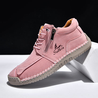 Women's Orthopedic Casual Leather Boots - Wide Toe, Arch Support, Waterproof, Pressure Relief for Everyday & Travel
