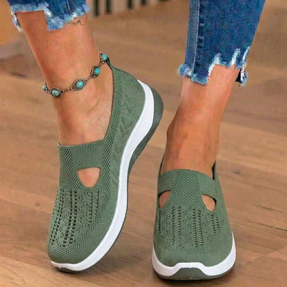 On Wedge Sneakers - Cutout Teardrop Design & Rocker Sole