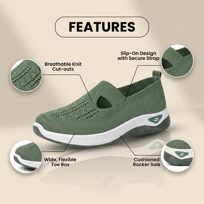 On Wedge Sneakers - Cutout Teardrop Design & Rocker Sole