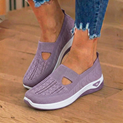 On Wedge Sneakers - Cutout Teardrop Design & Rocker Sole