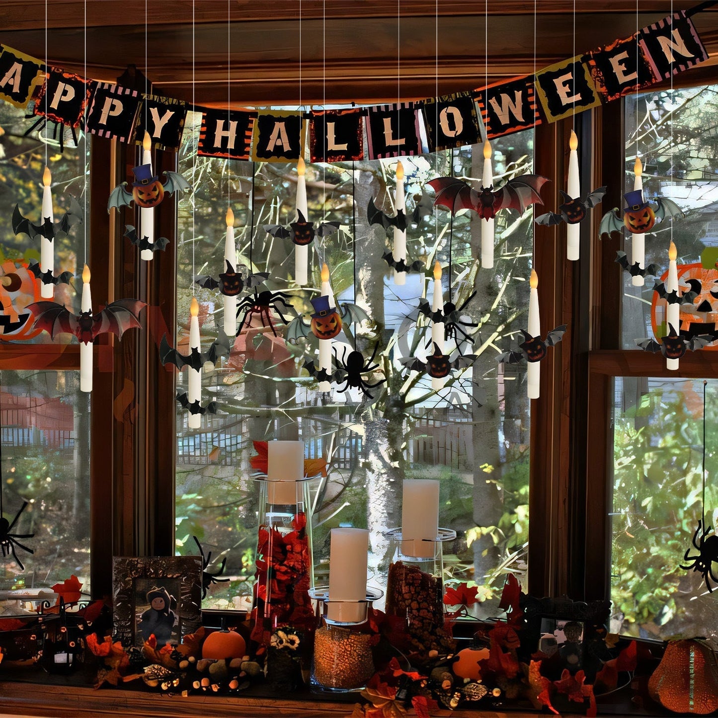 👻🎃Flameless Candles with Magic Wand Remote for Halloween Decor