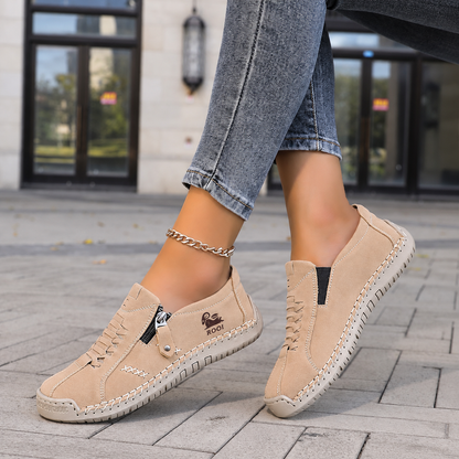 Last day 70% off 🔥-Women's Orthopedic Casual Leather Boots - Wide Toe, Arch Support, Waterproof, Pressure Relief for Everyday & Travel