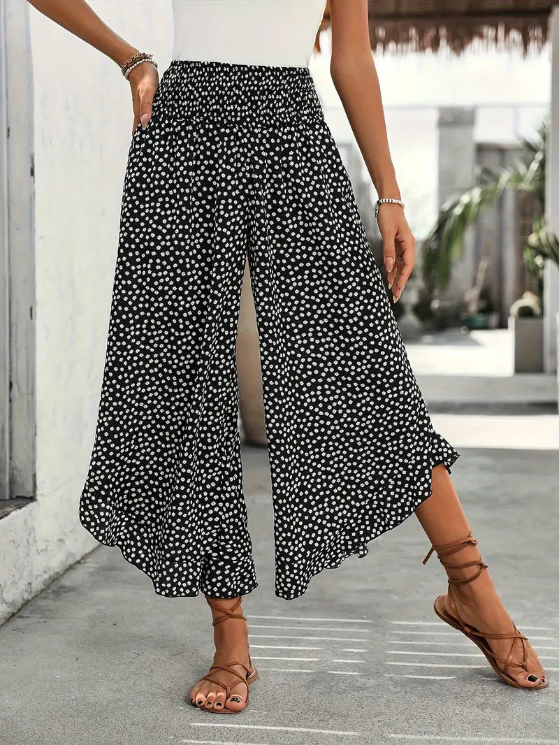 LIMITED-TIME 49% OFF |Women's Casual Polka Dot Loose High-Waisted Wide-Leg Pants