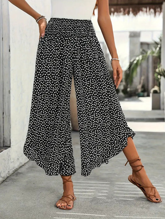 LIMITED-TIME 49% OFF |Women's Casual Polka Dot Loose High-Waisted Wide-Leg Pants