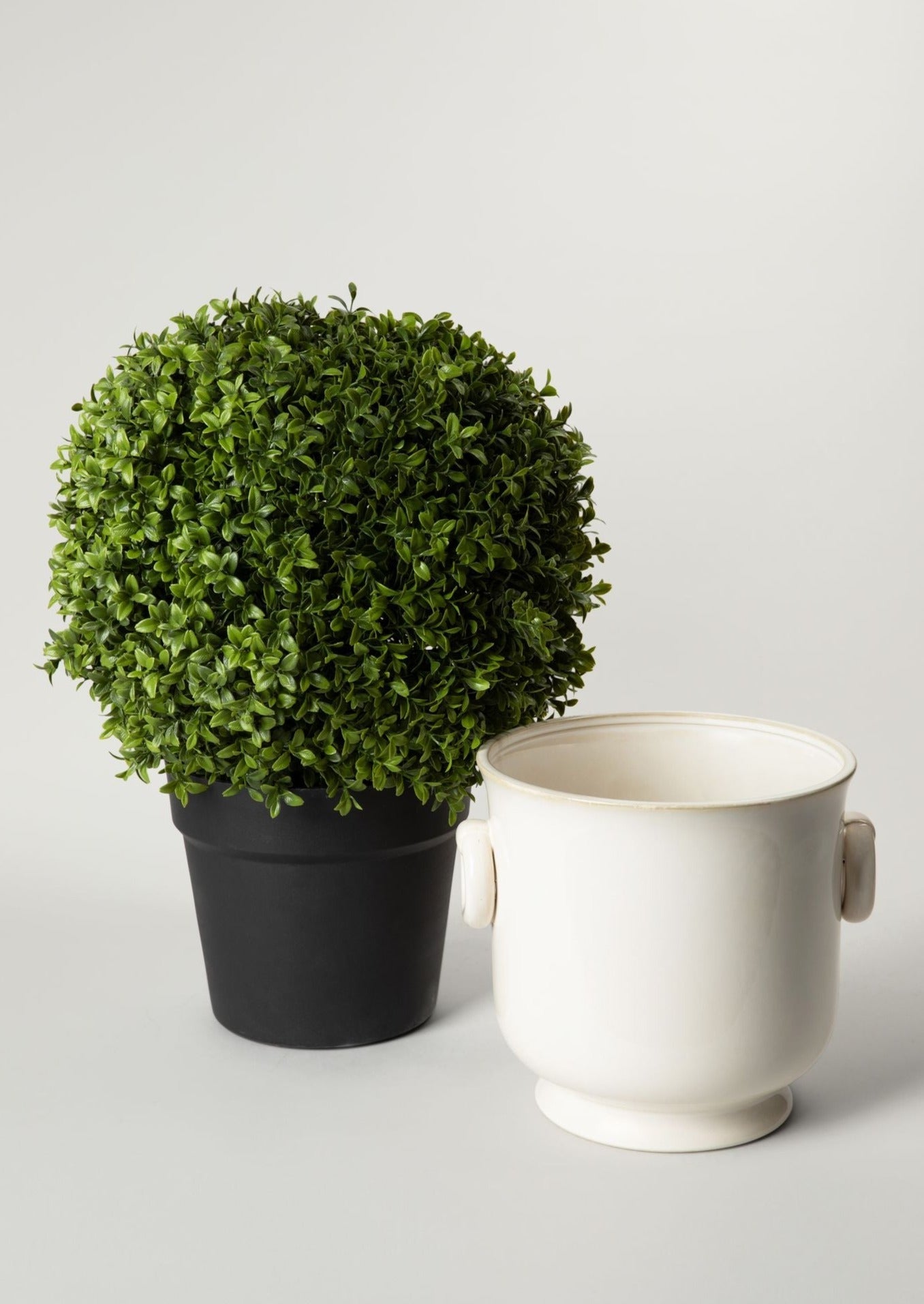 UV Treated Outdoor Boxwood Topiary Fake Plant in Pot - 22"