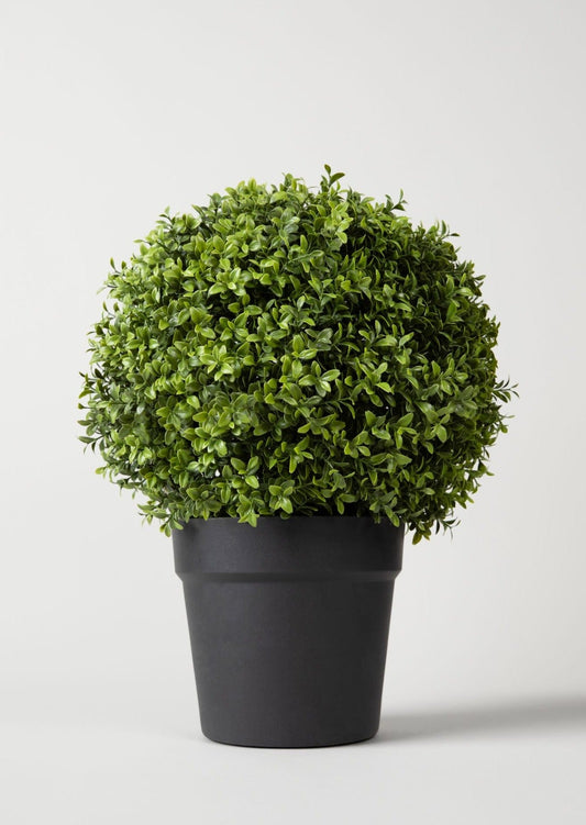 UV Treated Outdoor Boxwood Topiary Fake Plant in Pot - 22"