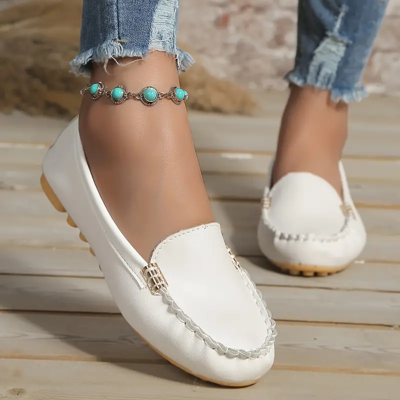 🔥 Best-Seller 🔥 Round-Toe Flats — Breathable, Orthopedic Slip-On Walking Shoes