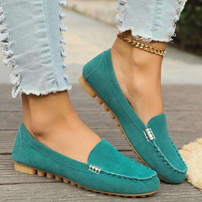 🔥 Best-Seller 🔥 Round-Toe Flats — Breathable, Orthopedic Slip-On Walking Shoes