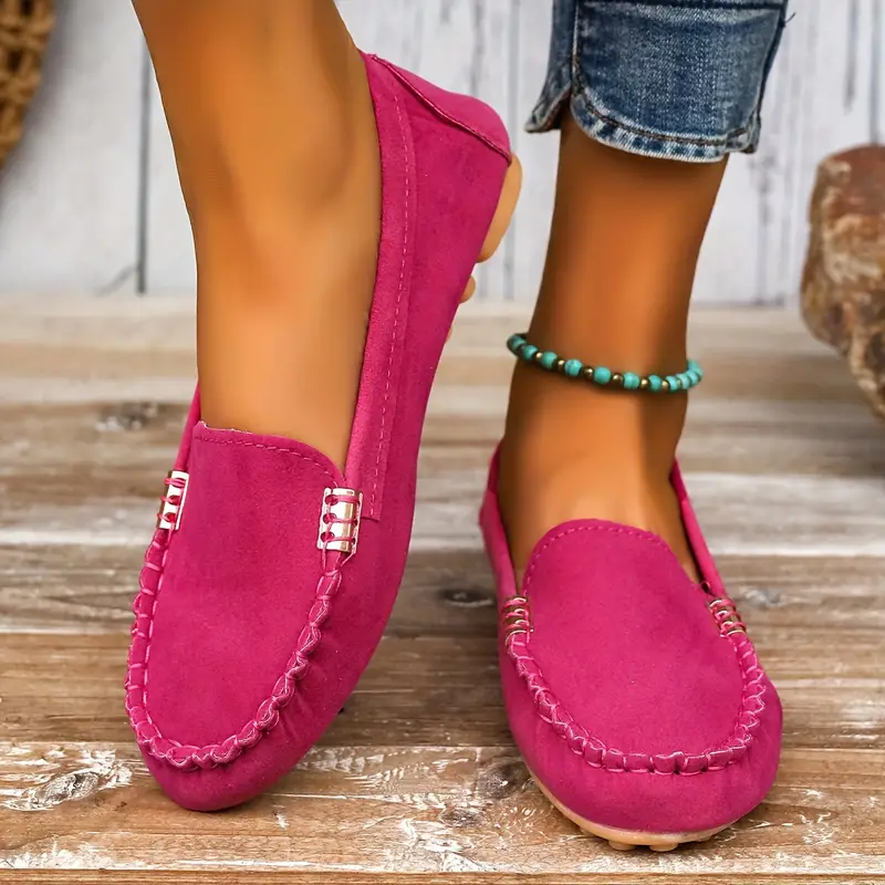 🔥 Best-Seller 🔥 Round-Toe Flats — Breathable, Orthopedic Slip-On Walking Shoes
