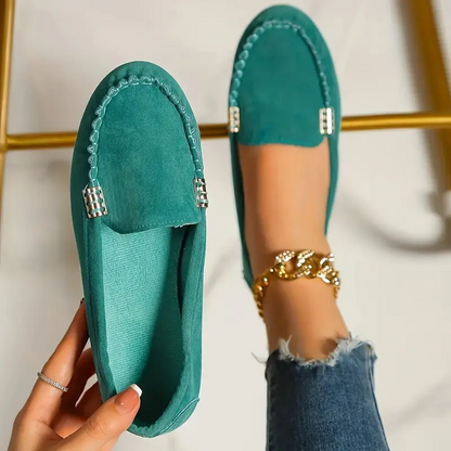 🔥 Best-Seller 🔥 Round-Toe Flats — Breathable, Orthopedic Slip-On Walking Shoes