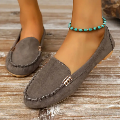 🔥 Best-Seller 🔥 Round-Toe Flats — Breathable, Orthopedic Slip-On Walking Shoes
