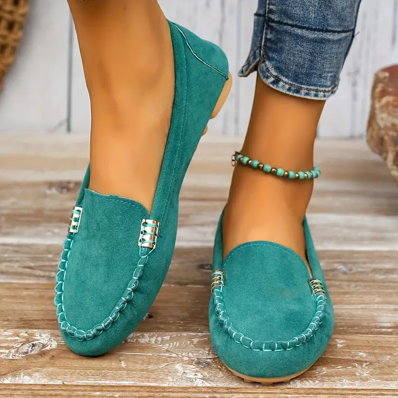 🔥 Best-Seller 🔥 Round-Toe Flats — Breathable, Orthopedic Slip-On Walking Shoes
