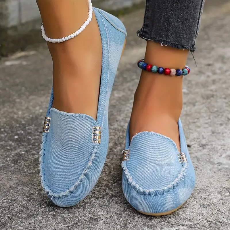 🔥 Best-Seller 🔥 Round-Toe Flats — Breathable, Orthopedic Slip-On Walking Shoes