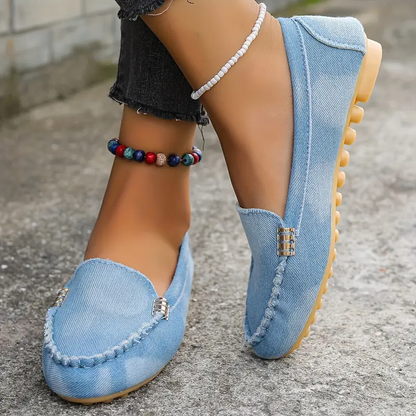 🔥 Best-Seller 🔥 Round-Toe Flats — Breathable, Orthopedic Slip-On Walking Shoes