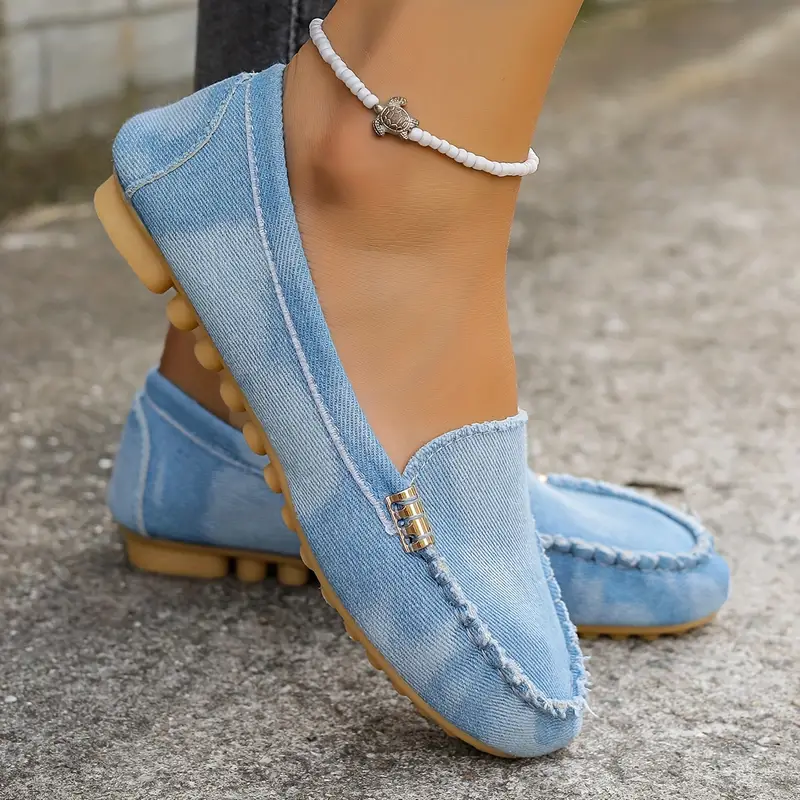 🔥 Best-Seller 🔥 Round-Toe Flats — Breathable, Orthopedic Slip-On Walking Shoes