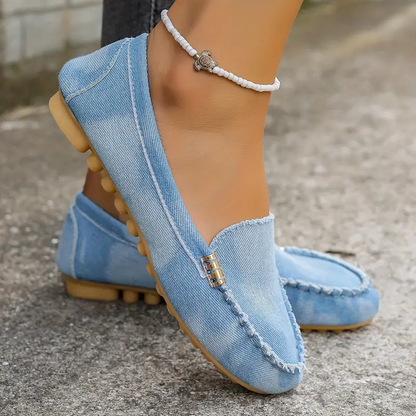 🔥 Best-Seller 🔥 Round-Toe Flats — Breathable, Orthopedic Slip-On Walking Shoes
