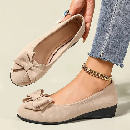😍Last Day 50% OFF🔥Comfortable Wedge Flats with Bow Detail