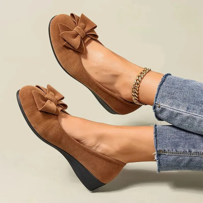 😍Last Day 50% OFF🔥Comfortable Wedge Flats with Bow Detail