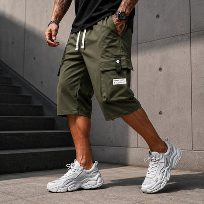 ⏳LAST DAY SALE 57% OFF !!📢Men's Casual Drawstring Capri Cargo Pants 🔥Buy 2 Get Free Shipping !