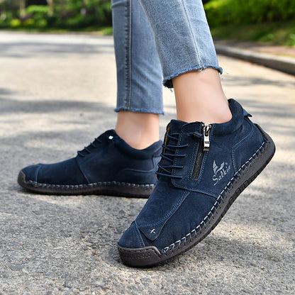 Women's Orthopedic Casual Leather Boots - Wide Toe, Arch Support, Waterproof, Pressure Relief for Everyday & Travel