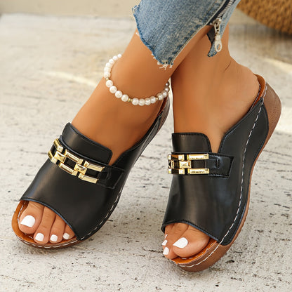 🎁 Last Day Special: 70% OFF 🎁Newly upgraded women's wedge-heeled platform orthotic slippers