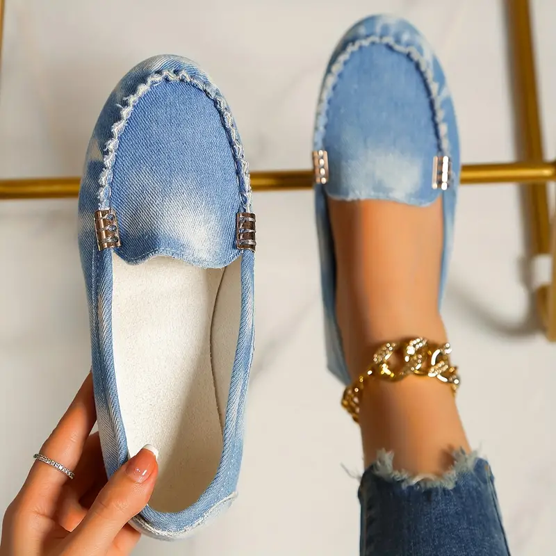 🔥 Best-Seller 🔥 Round-Toe Flats — Breathable, Orthopedic Slip-On Walking Shoes