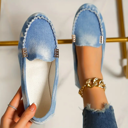 🔥 Best-Seller 🔥 Round-Toe Flats — Breathable, Orthopedic Slip-On Walking Shoes