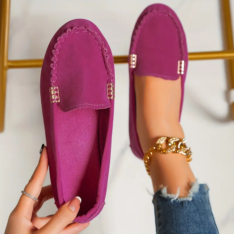 🔥 Best-Seller 🔥 Round-Toe Flats — Breathable, Orthopedic Slip-On Walking Shoes
