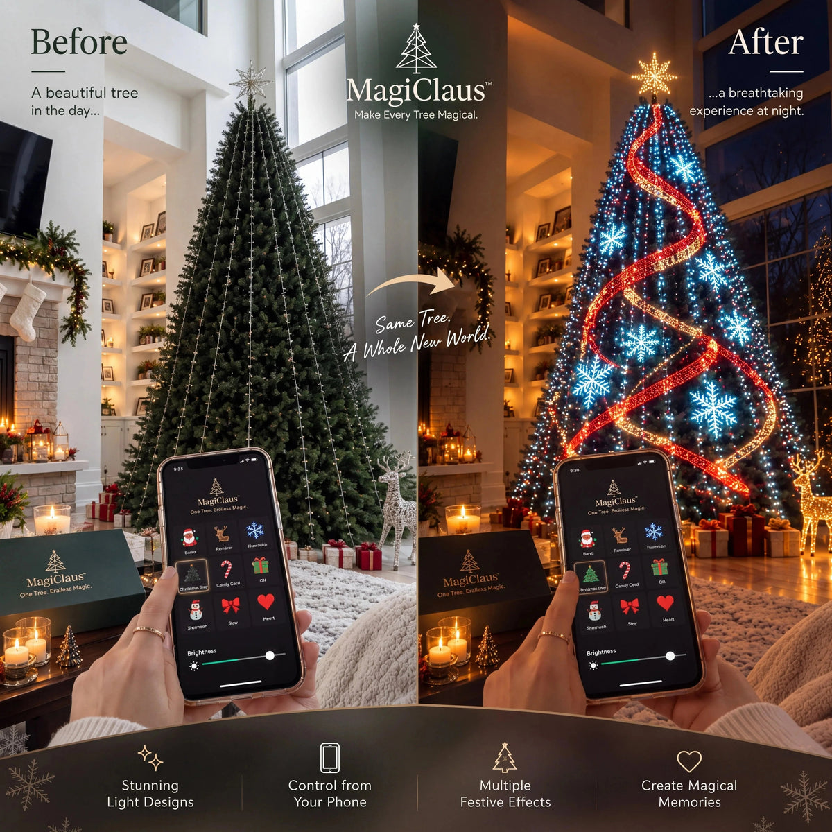 ⚡️FREE SHIPPING🔥-Smart Animated Christmas Tree Lights – App-Controlled LED Effects