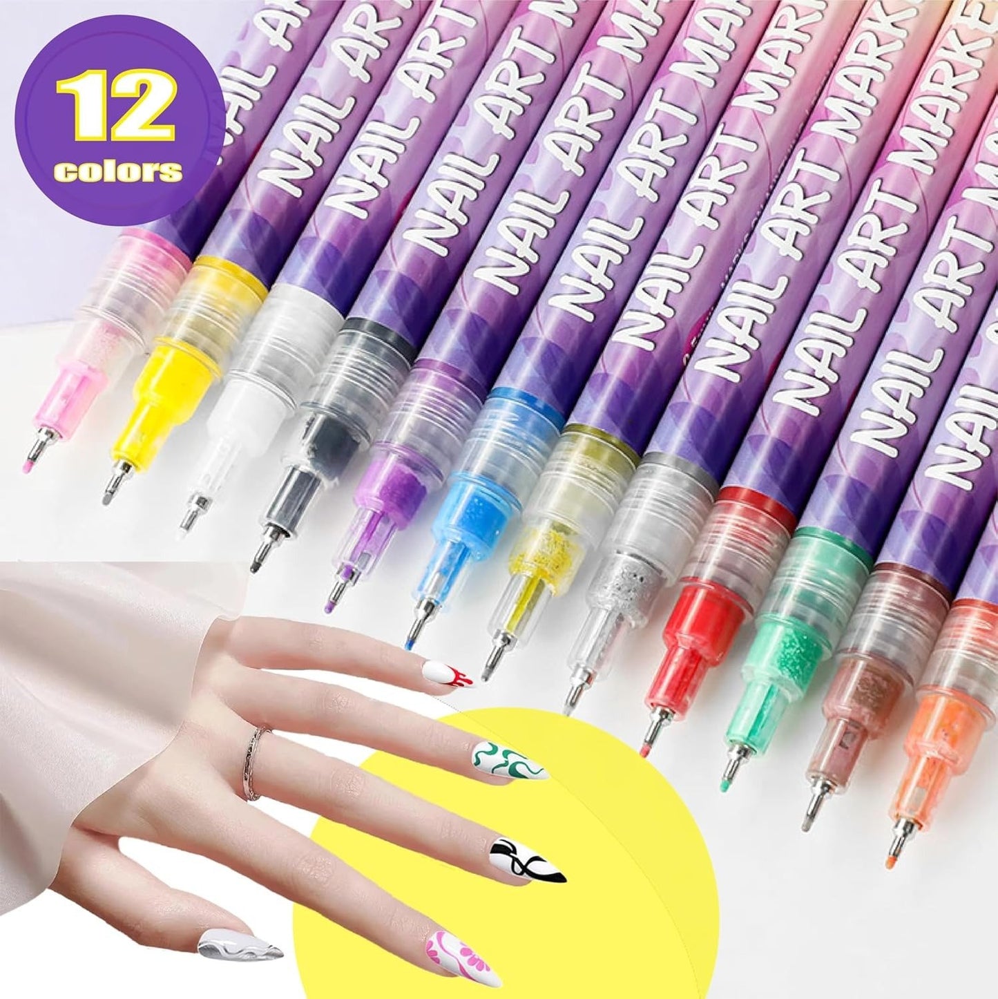 🔥Last Day 49% OFF  🎨12 Colors Nail Art Markers