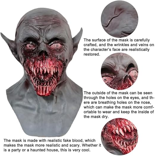 🎃Scary Halloween Vampire Mask☠️