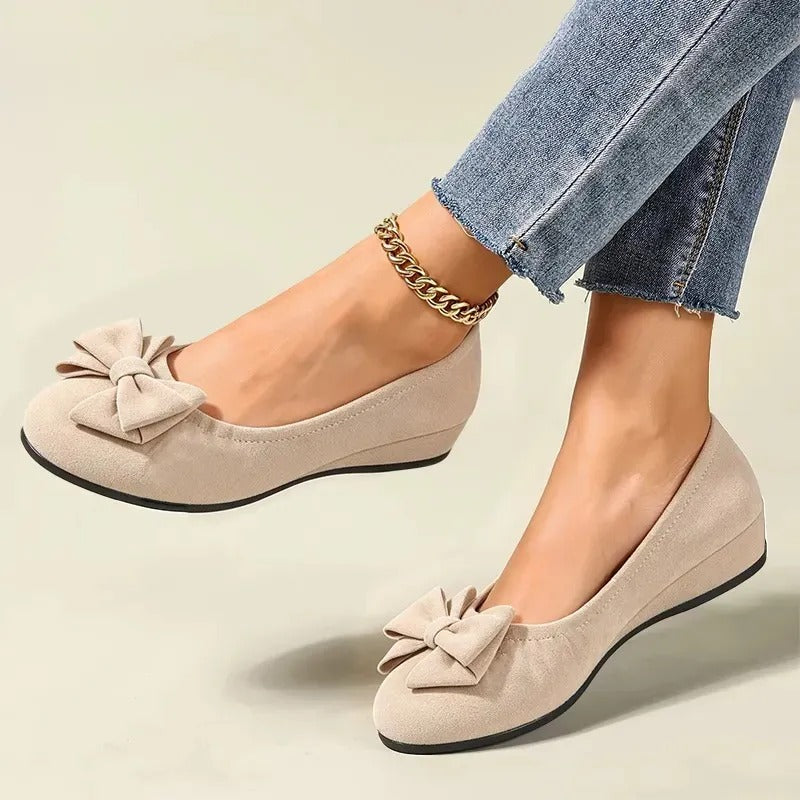 😍Last Day 50% OFF🔥Comfortable Wedge Flats with Bow Detail