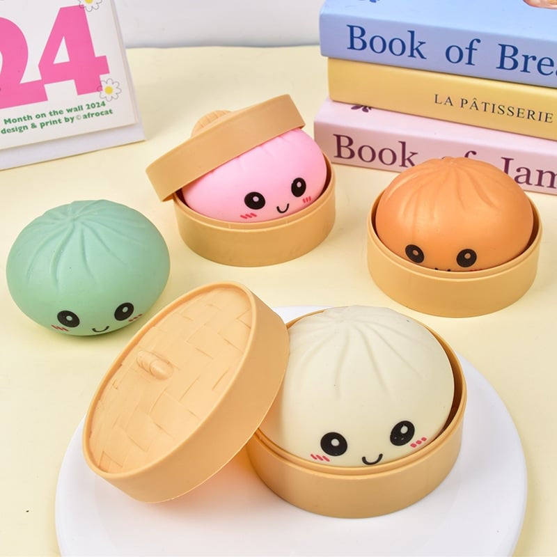 Last Day 50% OFF🔥Glitter Dumpling Squishy Steamer Blind Box Surprise Squeeze Fun