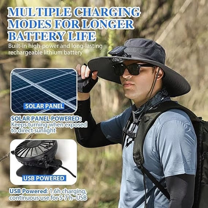 🔥Father's Day Sale 49% OFF - 2025 New Solar Fan Outdoor Fishing Hat