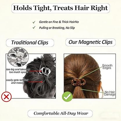 🔥 Magnetic No-Slip Hair Clips – Strong Hold Easy-Clip Set (4 PCS)