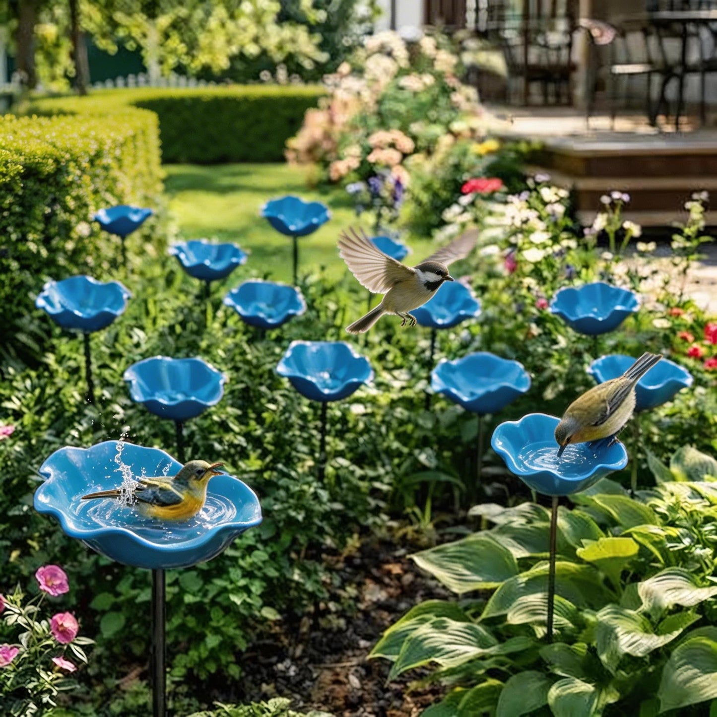 🌸 Everlasting Garden Blooms - Handmade  Metal Flower Garden Stake🐦