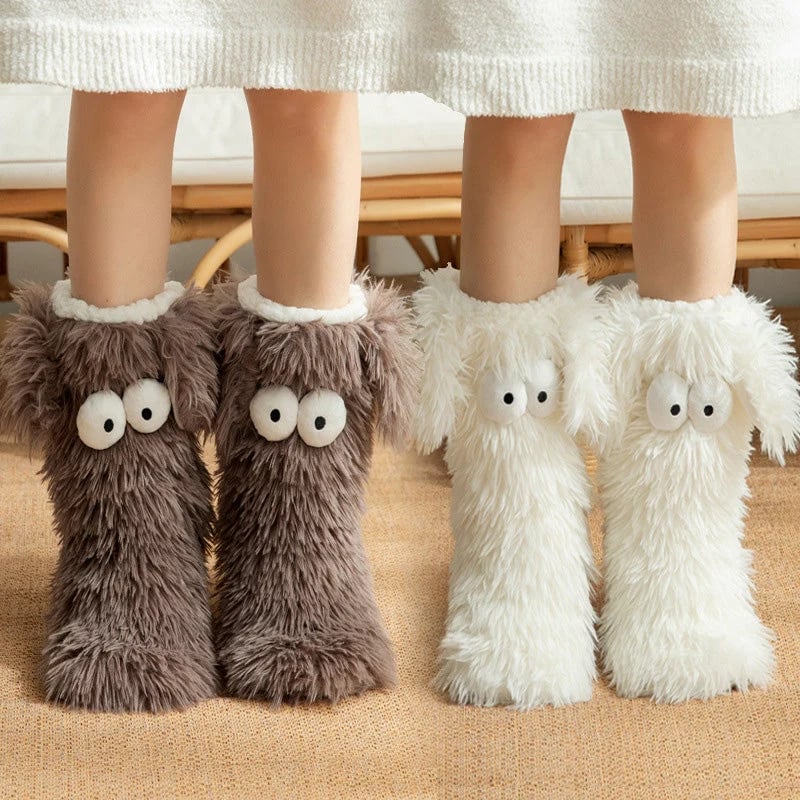 OFF⚡50K+ SOLD💕Women's Plush Slippers Socks Floor Socks Winter Home Indoor Thickened Fleece-Lined Anti-Slip Adult Women's Plush Snow Socks Shoe Covers