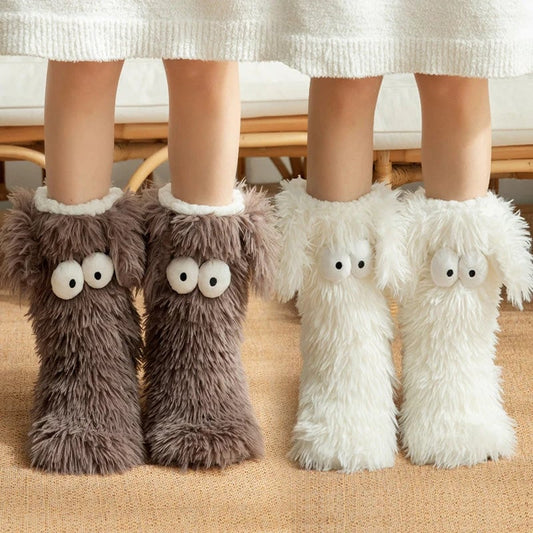 OFF⚡50K+ SOLD💕Women's Plush Slippers Socks Floor Socks Winter Home Indoor Thickened Fleece-Lined Anti-Slip Adult Women's Plush Snow Socks Shoe Covers