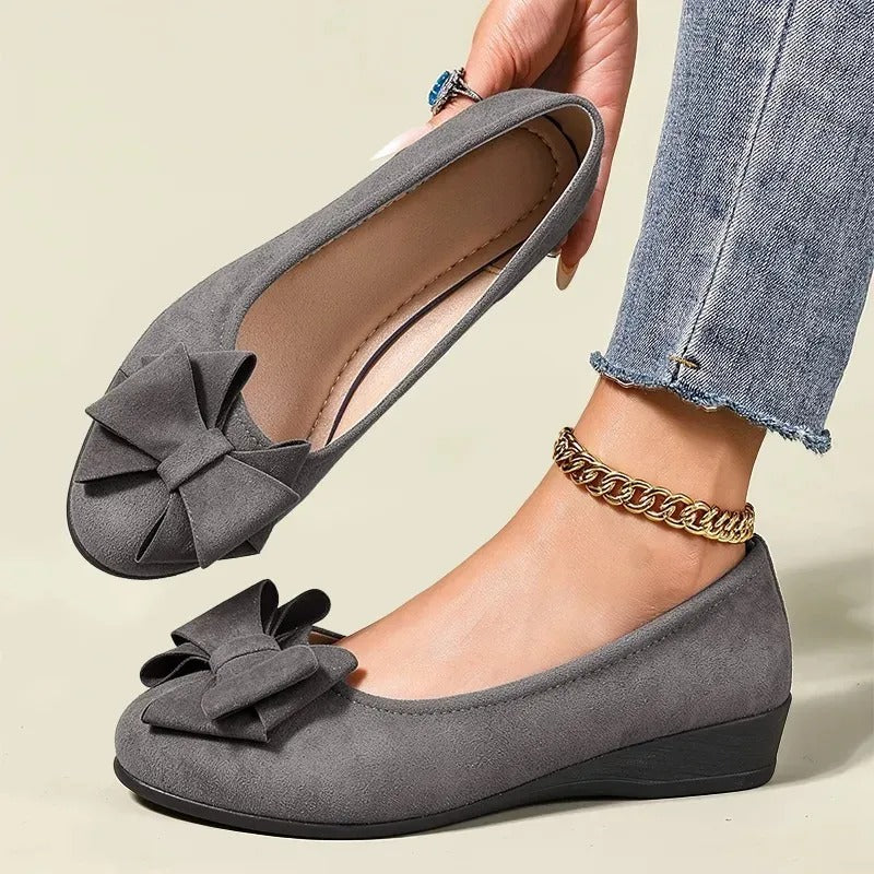 😍Last Day 50% OFF🔥Comfortable Wedge Flats with Bow Detail