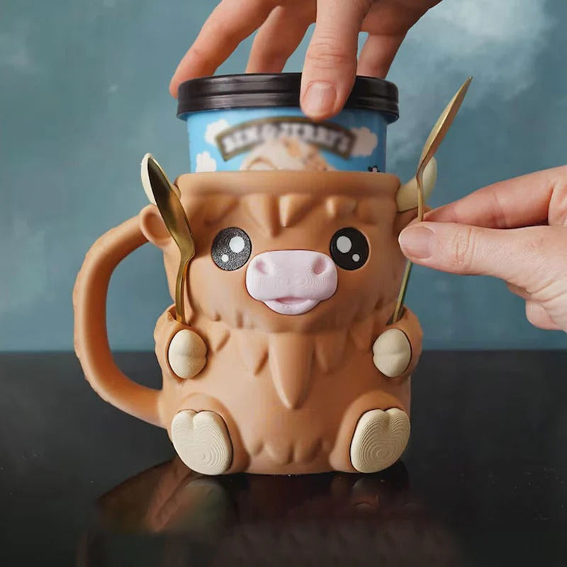 🥤Christmas Gift🍦-Highland Cow Ice Cream Holder🍨