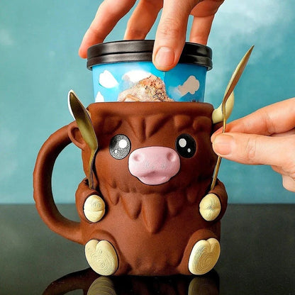 🥤Christmas Gift🍦-Highland Cow Ice Cream Holder🍨